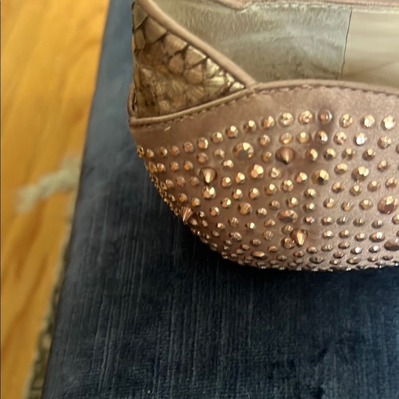 Sam Edelman Rose Gold Studded Flats, Leather upper - Picture 3 of 8
